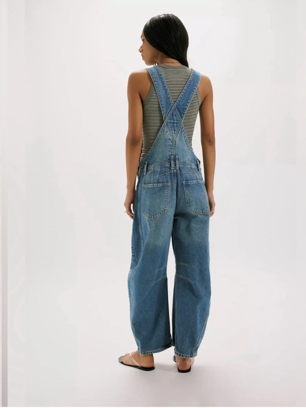 Free People  Good Luck Barrel Overalls